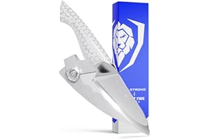 Dalstrong Couteau D'office - 3.5" - Série De Feu De Givre - Acier Inoxydable 10CR15MOV À Chrome Élevé - Finition Sablé Dépoli - Poignée En Nid D'abeille Blanc - Gaine En Cuir