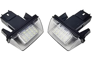 VSREI Lumière de plaque d'immatriculation, lumière de plaque d'immatriculation de voiture compatible avec Peugeot Citroen,Comme 206 207 306 307 308 407 5008 C2 C3 C4 C5 DS4,OEM: 6340A3 6340F9 (2 LED)