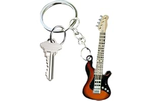 Bass Gitarre Schlüsselanhänger | Rucksack Dekoration Instrument Schlüsselanhänger Edelstahl | Gitarre Ornament, Rucksack Dekoration für Jungen Mädchen Gitarrenliebhaber Cipliko
