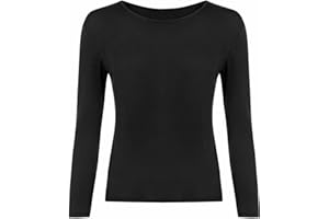 FASHION MY LOVE Women Ladies Long Sleeve Round Neck Plain Top Stretchy Casual Summer T-Shirts Basic Slim fit Tee Tops UK Plus Size 8-26