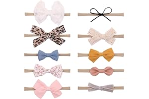 SJBAUTYO 10 Stück Baby Haarband Baby Stirnbänder Baby Mädchen Nylon Stirnband Neugeborene Kleinkinder Haarbänder und Bögen Kinder Haarschmuck