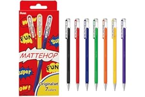 Pentel Mattehop 1,0 mm Żelowy Wałek 7 szt. Portfel - Oryginalne kolory