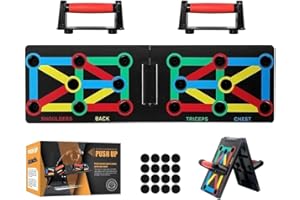 SHOCHX Push Up Board, 12 in 1 Multi-Function Foldable Push Up Rack Board, Training Gym Fitness System Muscles Max Push Up Handles Men/Women, Workout Exercise Stands for Body Training Home Workout
