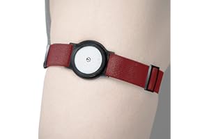 DiaBrothers Freestyle Libre - Correa de fijación con correa ajustable - Soporte: negro - Pulsera: rojo oscuro - Talla: M (25-35 cm)