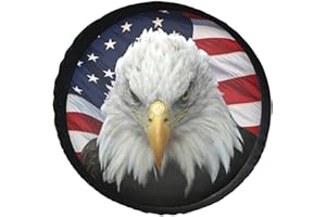 Phelika Bald Eagle - Copriruota di scorta con bandiera dell'America, impermeabile, universale, antipolvere, per rimorchi, camper, SUV, camion, camper, accessori per rimorchi, 35,5 cm