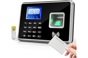 JIAN BOLAND A2 Clocking in Machine for Employees Small Business-Fingerprint, RFID and PIN Biometric Time Clock, Office Punch Clock, with 5 Badges and USB Drive (0 Monthly Fees)