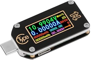 Innovateking-EU Tester USB typu C, woltomierz, USB, multimetr, napięcie, prąd USB, tester napięcia, Bluetooth, PD, amperomierz, 2-drożny, 0,96 cala, IPS kolorowy wyświetlacz LCD TC66C
