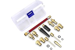 PUNWEY Kit d'adaptateurs de valve de vélo, tous les adaptateurs de valve pour vélo, voiture et valve française avec boîte de tri, adaptateurs de valve de vélo pour tous les types de valves courants, 18
