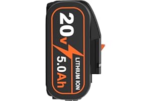 TOPBATT 5.0Ah WA3556 Replacement battery for Worx battery 20V 5.0Ah WA3553 WA3556 WA3641 WA3605 WA3551 WA3572