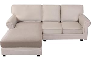 BellaHills Sofa Sitzkissenbezug, Sofakissen Bezug Stretch, Elastischer Kissenbezüge, Universal Sitzkissen Bezug, Husse Überzug Bezug Für Sofa Sitzkissen rutschfest, Chaiselongue (135-160), Sand