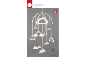 Rayher Bras pour mobile de bébé, bambou, set de 6 pces, 25cm, 2 arcs-4 bras-9 suspensions, chambre de bébé, décoration, arts créatifs, sans suspensions-63071000, Bois