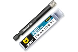 GRAFF 8mm Broca Diamante - Brocas de Diamante para Gres Porcelánico, Azulejos, Cerámica, Piedra, Granito - Brocas Gres Porcelanico Profesionales con Vástago Hexagonal E 6.3