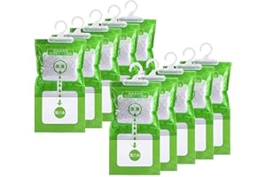 Lassuzie 10 Pièces Sac Déshumidificateur, Absorbeur d'Humidité Placard, Déshumidificateur Suspendu Anti-Moisissure Sachet Anti Humidité pour La Cuisine, Salle de Bain, Armoire, Voiture (A)