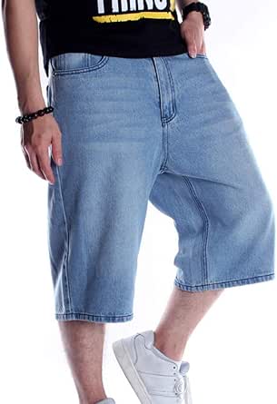 Pantaloncini di Jeans Larghi Stile Hip-Hop da Uomo Pantaloni da Ballo di  Strada di Moda Pantaloni Rap Pantaloncini da Skateboard : Amazon.it:  Abbigliamento