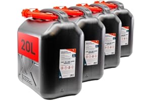 KOVA® 4x Benzinkanister 20L SCHWARZ Kunststoff Dieselkanister Reservekanister Kraftstoffkanister 20 L Liter Wasserkanister für Benzin Diesel Wasser AdBlue 20-Liter Kanister Außgießer 20 ltr Petrol Can