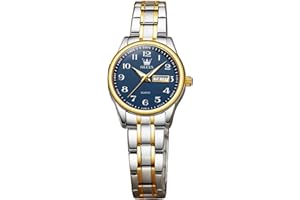 OLEVS Women Watch Classic Easy Read Number Dial Stainless Steel Strap Fashion Analogue Quartz Date Waterproof Ladies Watch