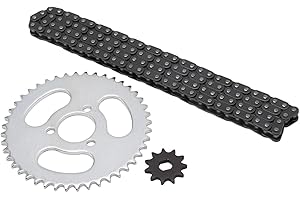 Tiardey T8F Kettenrad-Kettensatz vorne und hinten, Ersatz-Zahnradkette aus Stahl für modifizierte Karts, Geländefahrzeuge, Mini-Motorräder, Hochleistungs-Zahnrad-Kettensatz