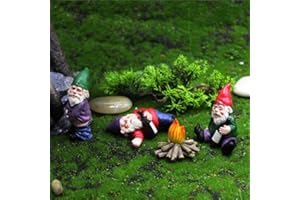 NIWWIN Statues de Nains de Jardin, décoration Artistique de Jardin extérieur, Figurine de Nain étanche 4 pièces à Utiliser dans la décoration de Jardin de pelouse, Ornements en résine. (Flame)