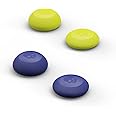 Skull & Co. Convex Thumb Grip Caps Joystick Cap Analog Stick Cap Thumbstick Grip Cover for Nintendo Switch Pro Controller & PS5 / PS4 / Slim/Pro Controller - Blue/Neon Yellow, 2 Pairs (4pcs)