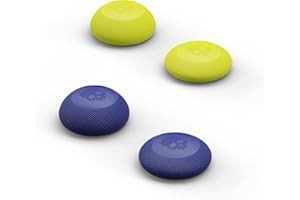 Skull & Co. Convex Thumb Grip Caps Joystick Cap Analog Stick Cap Thumbstick Grip Cover for Nintendo Switch Pro Controller & PS5 / PS4 / Slim/Pro Controller - Blue/Neon Yellow, 2 Pairs (4pcs)