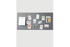 Rokeblau 60x40cm Large Bulletin Board, Decorative Felt Pin Board, 0.9cm Thick Foldable Photo Display Board with Self-Adhesive Tape, Vision Board for School Home Kitchen Office Walls - Dark Grey