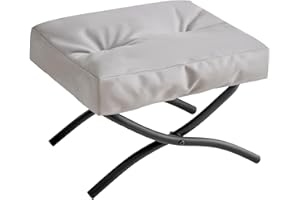 IBUYKE 11.8” H Reposapiés Plegable, Rectangular Reposapiés Taburete Acento Otomana para Silla Perezosa, Moderno Reposapiés Portátil Taburete para Sala de Estar Dormitorio, Gris WBD020G