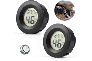 GAUBSS LCD Digital Hygrometer Thermometer, Reptile Thermometer, Humidity Meter for Greenhouse Dehumidifiers Humidifiers Basement Babyroom Home Office, Switchable Celsius/Fahrenheit Black (2)