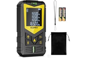 OLUFEY Metro Laser, Dispositivo Misuratore Di Distanza Laser Strumento Di Misura Digitale Portatile Telemetro IP54 Con Livelle A Bolla E Display LCD Retroilluminato