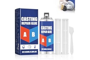 Miioto Pegamento Metal, Soldadura en Frio para Metal, Pegamento alta Temperatura, Viene con Accesorios, Resistente al Agua, Reparación Rápida de Todas las Superficies de Fundición de Metal (C)