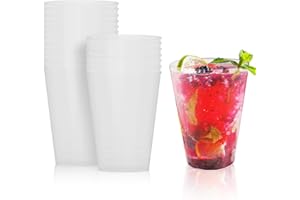 grupo Munditol - 100 Vasos de plástico duro reutilizables 500 ml - Vasos Sidra Plastico Ecologicos y Reciclables - Ideal para Fiestas y Eventos - Vasos de Cubata Duros libre de BPA (100 Unidades)