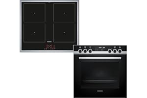 Siemens PQ521DB2ZM, iQ500 Einbau-Herd-Set, Bestehend aus HE578BBS4 Herd, 60 x 60 cm, Pyrolyse Selbstreinigung und Backautomatik, EM645CQB6E Induktionskochfeld, Kombi-Induktion, Edelstahlrahmen