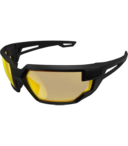 Gafas De Seguridad Tactical Type-N - Policarbonato Resistente, Sin Montura, Antivaho, Color Ámbar/Negro - Uso Industrial Y Exterior