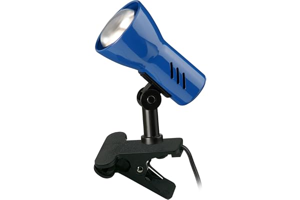 BRILONER LEUCHTEN LOCK klämlampa, 40 W, IP20, blå, metallplast, exkl. 1x E14, 6,5 x 11,5 x 10,8 cm