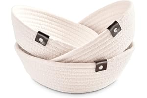 Gem of Oak Aufbewahrungskörbe rund für Wohnzimmer Küchentisch Regale Schränke Schlafzimmer Badezimmer Organisation Kommode Obstkorb Brotkorb, 3er Set