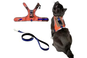 YOUR CAT BACKPACK TRAVEL CAT The Pathfinder Cat Harness with GPS Tracker Pocket - Powered by Tractive Cat Harness Escape Proof - Walking Escape Proof Harness for Small, Large Cat, Kitten (Orange, Large)