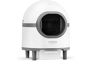 Laresar Pets Lettiera per gatti autopulente, doppia rimozione degli odori, 100% sicurezza/monitoraggio app/70L+9L grande spazio/lettiera autopulente per più gatti, con purificatore, tappetino, borsa