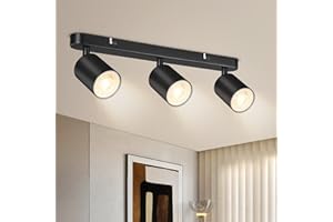 Ledronix Spotlights Ceiling Lights 3 Way, Matt Black Ceiling Spot Light Bar Rotatable Modern Ceiling Spotlight Fitting, GU10 LED Ceiling Light for Kitchen Hallway Living Room, Bulb not Included