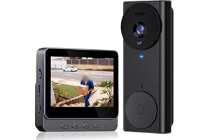 UTTASU Trådlös videodörrklocka med bildskärm, 10,9 cm trådlös videokamera med tvåvägsljud, nattsyn, 130° vidvinkelobjektiv, u