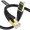 Cat8 Ethernet Cable Outdoor&Indoor 6FT Heavy Duty High Speed 26AWG Cat8 LAN Network Cable 40Gbps 2000Mhz with Gold Plated RJ45 Connector Weatherproof S/FTP UV Resistant for Router/Gaming/Modem