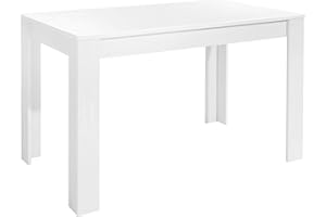 ‎BYLIVING byLIVING Esstisch NEPAL / Moderner Küchentisch in Weiß / Großer Tisch / 120 x 80, H 75 cm