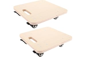 APACALI Lot de 2 roulettes de transport en bois - 30 x 30 cm - 18 mm d'épaisseur - Charge maximale : 320 kg - Pour déménagement et transport