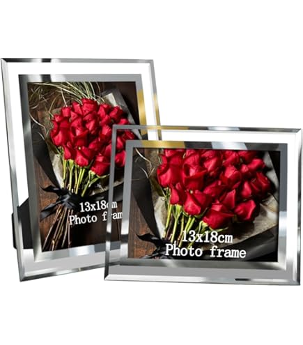 QWORK® 2 Pezzi Cornici Foto 15 X 20 Cm, Cornici Per Foto In Vetro, Cornici Portafoto A Doppio Uso, Per Matrimoni, Compleanni