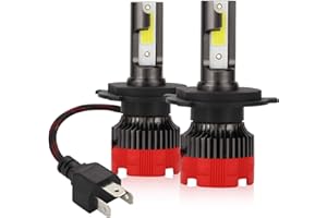 Kairiyard LED H4 Ampoules de Phares à LED 6000K HI LO Beam 55W 8000 Lumens Antibrouillard Kit DOB Chip Extrêmement Lumineux 2 Lampes Rotation à 360° Bi-Xénon Conversion Tout-en-Un