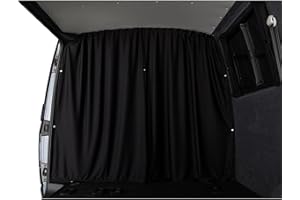 Shore Vans Blackout Curtains Compatible with VW T5 T5.1 T6 T6.1 (Black, Cab Divider)