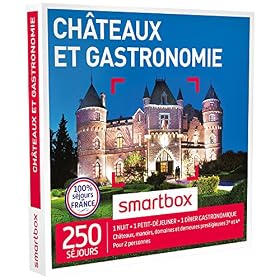 SMARTBOX – Coffret Cadeau homme femme couple – Châteaux et gastronomie – idée cadeau – 245 séjours : 1 nuit • 1 petit-déjeuner • 1 dîner gastronomique pour 2