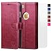 Produktbild OCASE iPhone 6 Hülle Handyhülle iPhone 6S [ Gratis Panzerglas Schutzfolie ] [Premium Leder] [Standfunktion] [Kartenfach] [Magnetverschluss] Schlanke Leder Brieftasche für Apple iPhone 6/6S Burgundy