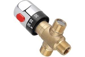 CANYITA Valve thermostatique de Conduite d'eau, vanne de mélange thermostatique en Laiton pour la Salle de Bains de Famille, utilisée pour contrôler la température de l'eau de Douche