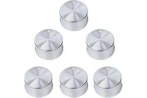 CUEMOON Zestaw 6 gałek do piekarnika 6 mm, gałka kuchenki gazowej, metalowy przełącznik płomienia kuchenka gazowa, srebrny