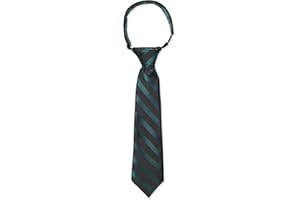 Kajeer Pre Tied Kids Ties for Boys Girls Adjustable Paisley Diagonal Striped Black Ties for School Uniform Graduation Wedding Cosplay