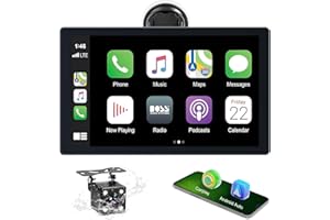 MEETELLALA Car Stereo,9 Inch CarPlay Screen for Apple Car play & Android Auto,Portable Car Player Wireless Car Play Screen with Voice Control, Suitable for Most Vehicles (9 Inch +Camera)